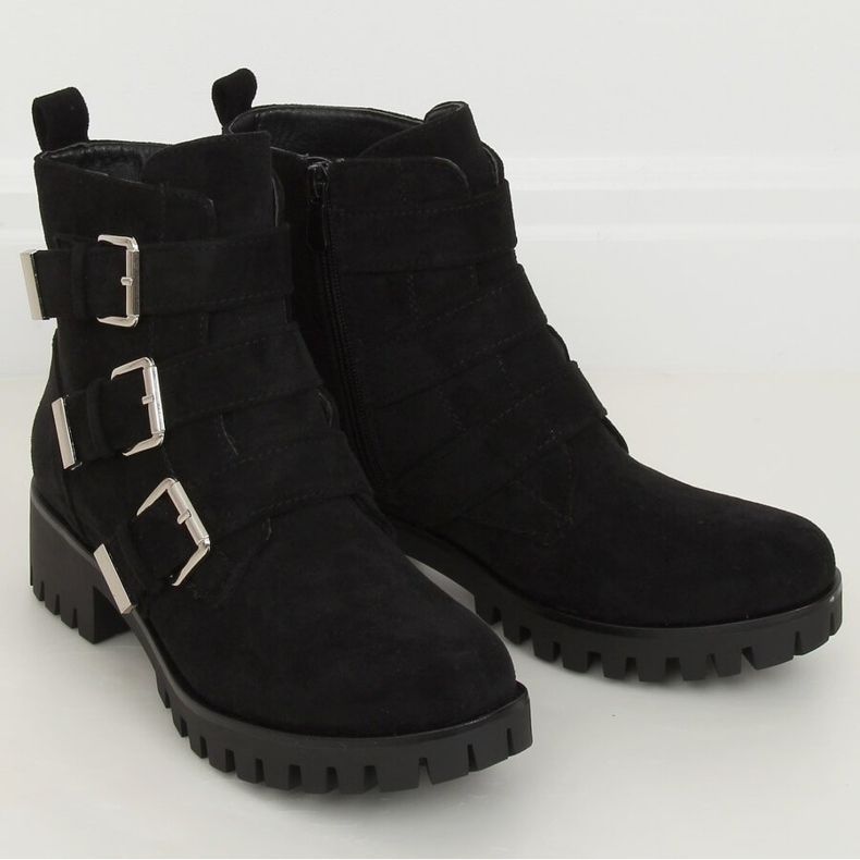 Musta XJ-08 Mustat saappaat suojuksessa 1