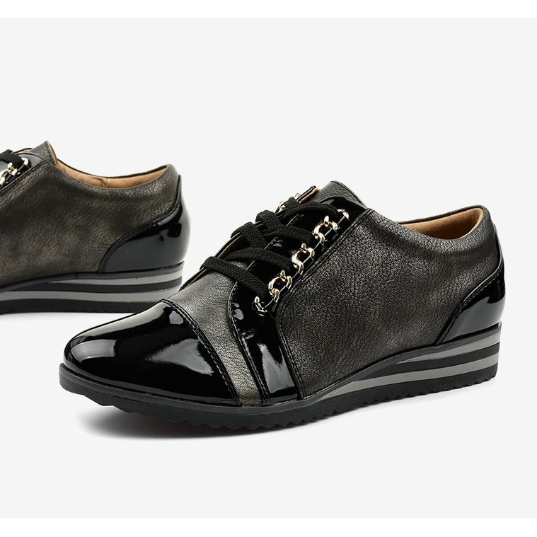 Mustat muodikkaat kiilamaiset lenkkarit 15S8621 1