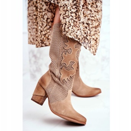 Exquisite Naisten nilkkurit korkealla korolla Beige nahka Rosemary 1