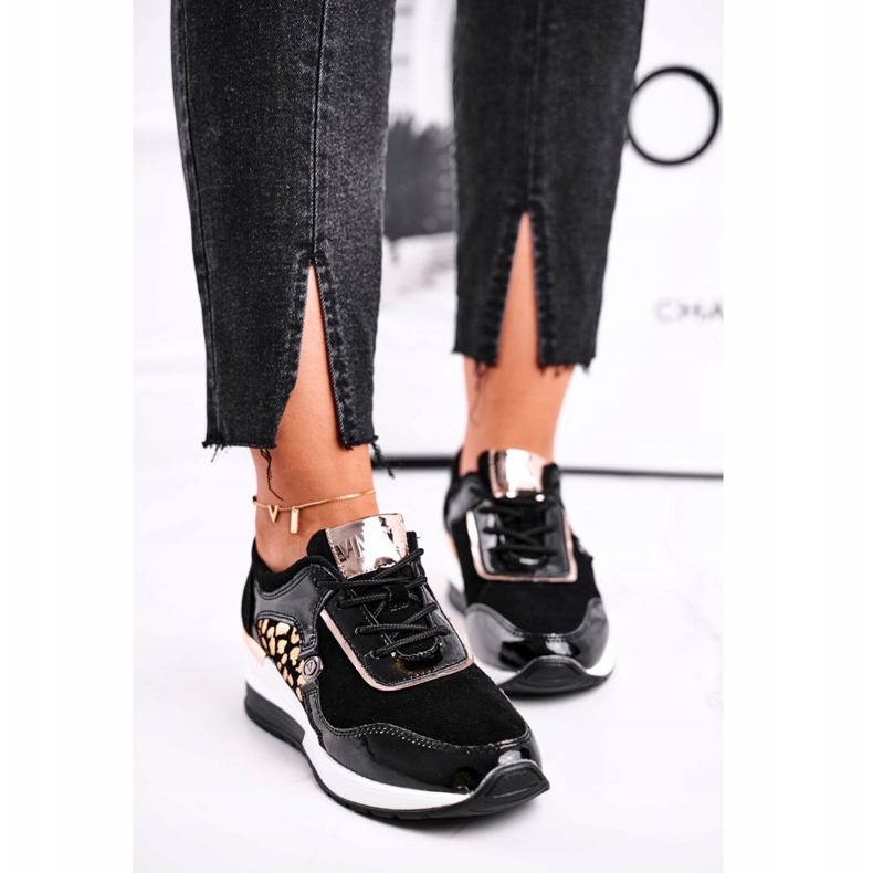 Vinceza Naisten urheilukengät Tennarit Musta Nahka 21-7778 2