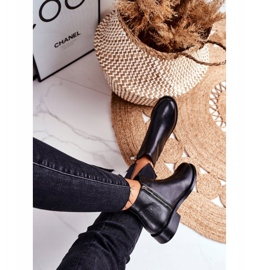 S.Barski Naisten saappaat Lämmin Chelsea Saappaat Matalakorkoiset Nahka Musta Fernir 1