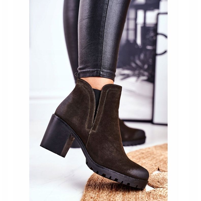 S.Barski Naisten saappaat kantapäässä Lämmin Khaki Veronica ruskea 1