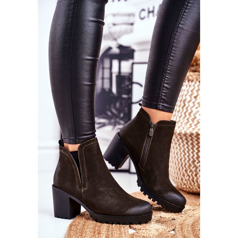 S.Barski Naisten saappaat kantapäässä Lämmin Khaki Veronica ruskea 2