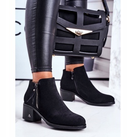 S.Barski Naisten saappaat kantapäässä Lämmin musta blanche 1