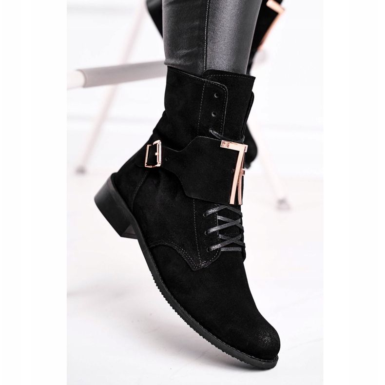 Naisten saappaat Nicole Suede Black 2591 musta 1