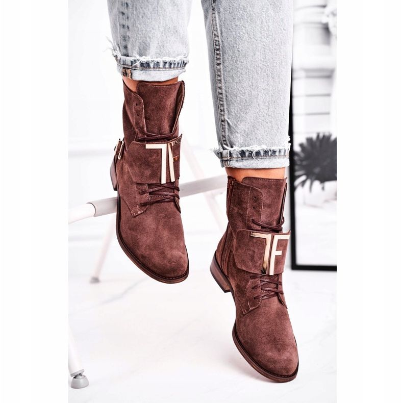 Naisten saappaat Nicole Suede Brown 2591 ruskea 1
