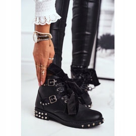 SEA Naisten Saappaat Niitit Piikit Musta Magneetti 1