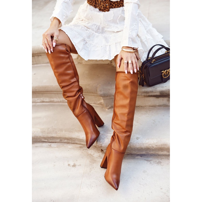 SEA Naisten saappaat kantapäässä Lämmin Camel Vellma ruskea 1