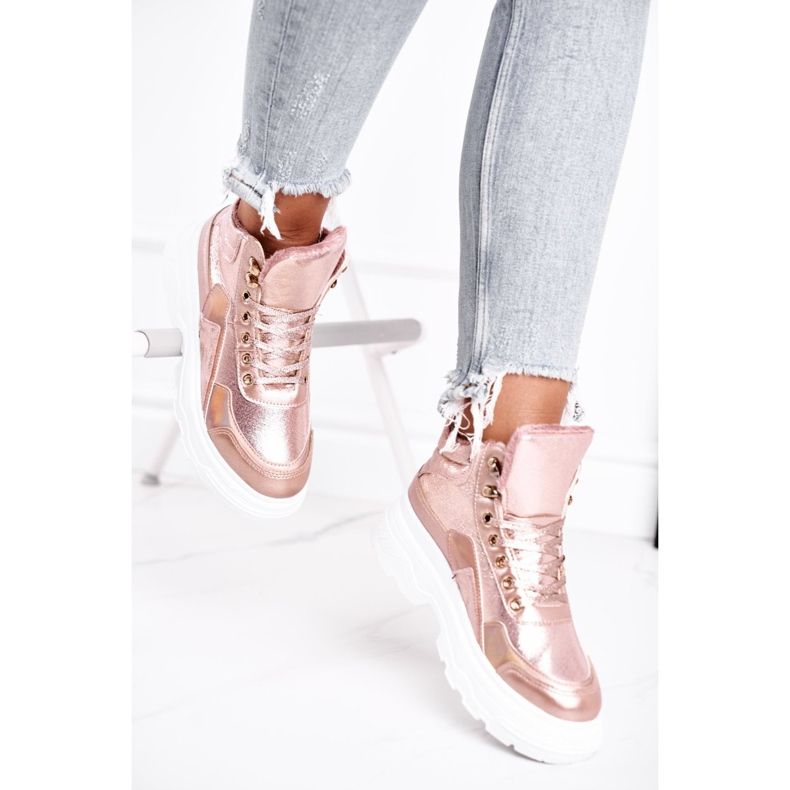 PS1 Naisten urheilukengät lämmitetty vaaleanpunainen kultainen Davan 2