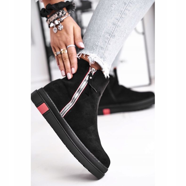 PS1 Naisten saappaat, kaksi liukusäädintä, musta Come Back 2