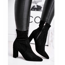 S.Barski Naisten saappaat kantapäässä Centki Black Panther musta 2