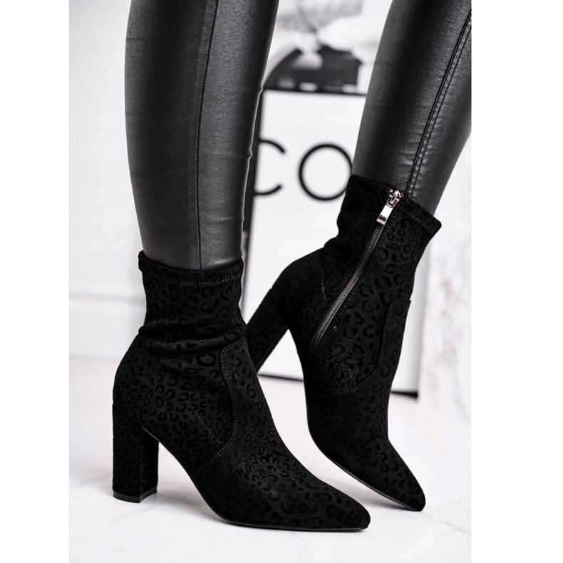 S.Barski Naisten saappaat kantapäässä Centki Black Panther musta 2