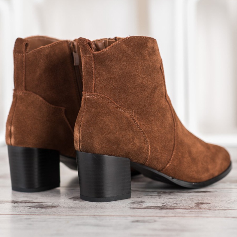 Filippo Nahkaiset korkeakorkoiset nilkkurit ruskea 1