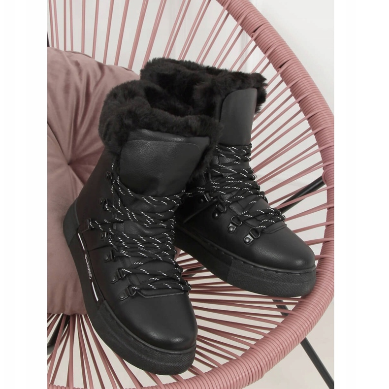 Mustat paksut eristetyt lumisaappaat BK903 Musta 2