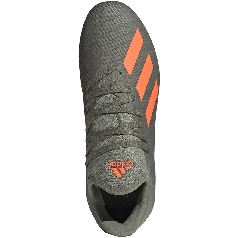 Vihreä adidas X 19.3 Fg Junior -jalkapallokengät EF8374 harmaa 1