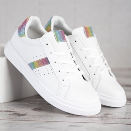 SHELOVET Urheilukengät glitterillä valkoinen 2