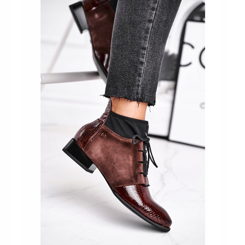 Naisten saappaat Nahka Maciejka Ruskea 04744-02 2