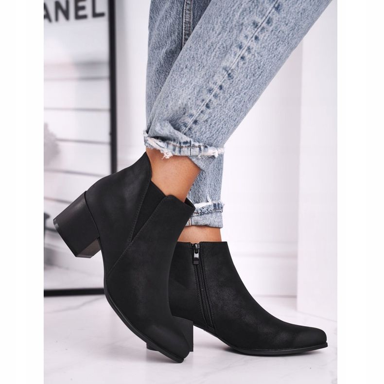 Naisten saappaat Sergio Leone Jodhpur saappaat Eco Nubuck Black BT621 musta 2