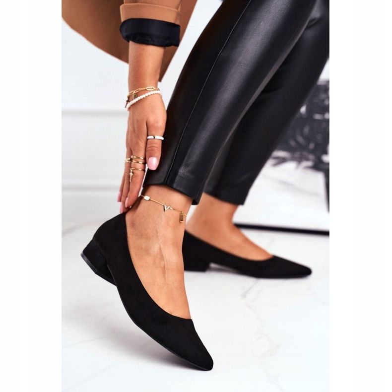 PS1 Naisten mokkanahkaiset ballerinat Elivia musta 1