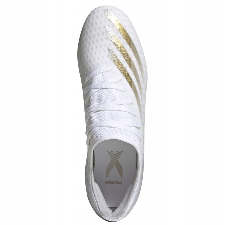 Adidas X GHOSTED.3 Fg EG8193 jalkapallokengät valkoinen, kultainen valkoinen 1
