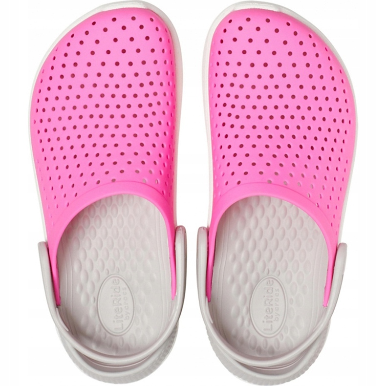 Crocs LiteRide Clog Lasten pinkki-valkoinen 205964 6QR vaaleanpunainen 1