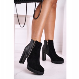 FB1 Naisten Saappaat Kantapäässä Musta Cissy 1