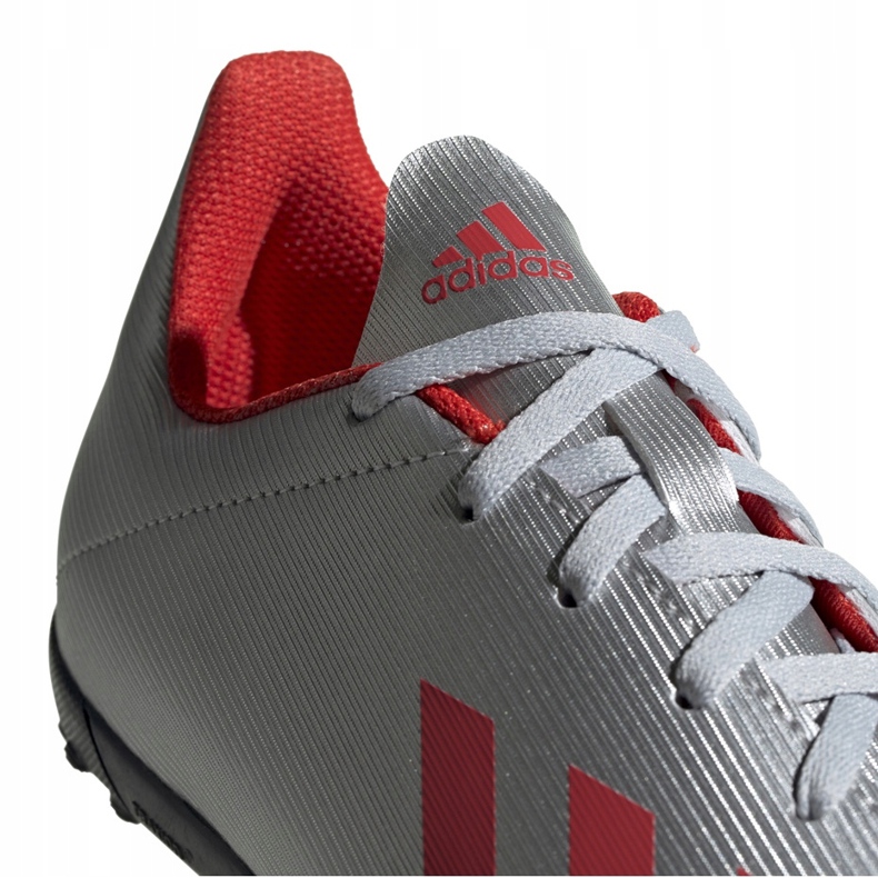 Jalkapallokengät adidas X 19.4 Tf Jr silver F35348 punainen hopea 1