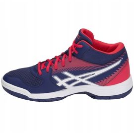 Asics Gel-Task Mt B703Y-400 miesten lentopallokengät valkoinen, punainen, laivastonsininen tummansininen 1