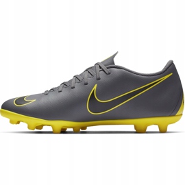 Nike Mercurial Vapor 12 Club Mg AH7378 070 jalkapallokengät harmaa, keltainen harmaa 1