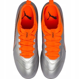 Puma One 3 Lth Fg jalkapallokengät harmaa-oranssi 104743 01 monivärinen 1