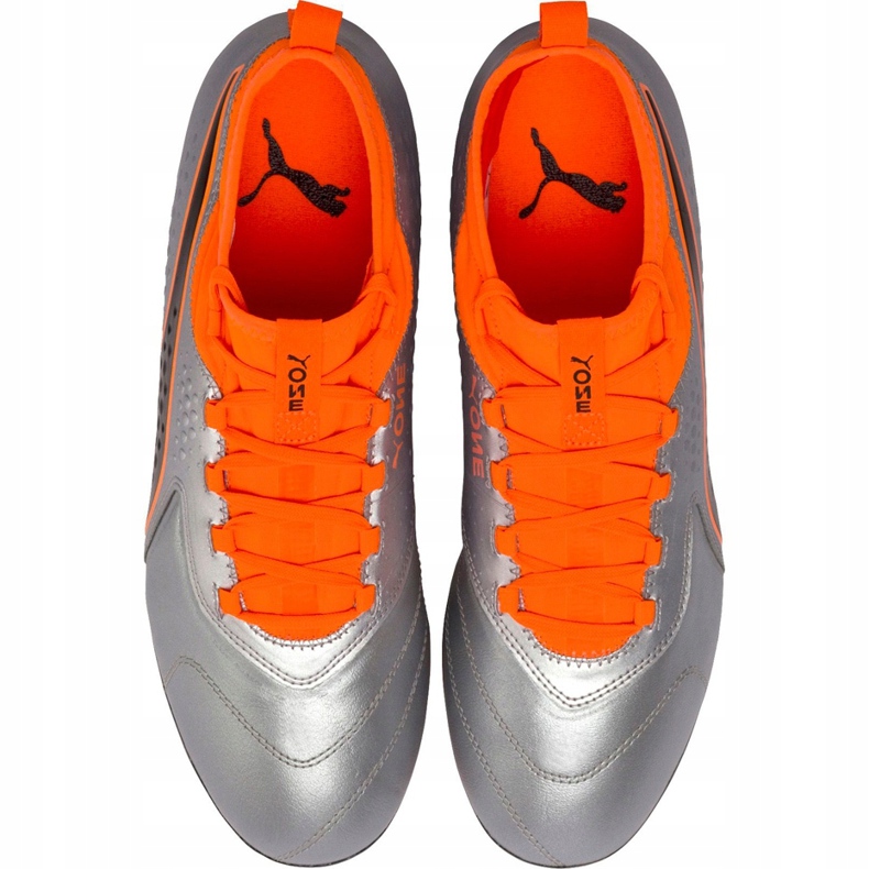 Puma One 3 Lth Fg jalkapallokengät harmaa-oranssi 104743 01 monivärinen 1