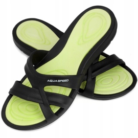 Naisten uima-altaan tohvelit Aqua-speed Panama col.38 musta vihreä 1