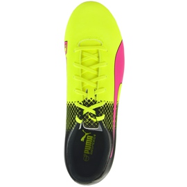 Jalkapallokengät Puma Evo Speed ​​5.5 Fg 103596 01 keltainen, keltainen, pinkki keltainen 1