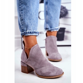 MSMG Naisten saappaat korkealla kantapäällä leikkaavat harmaat mini -meliorit 2