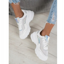 SHELOVET Muodikkaat valkoiset lenkkarit valkoinen hopea 2