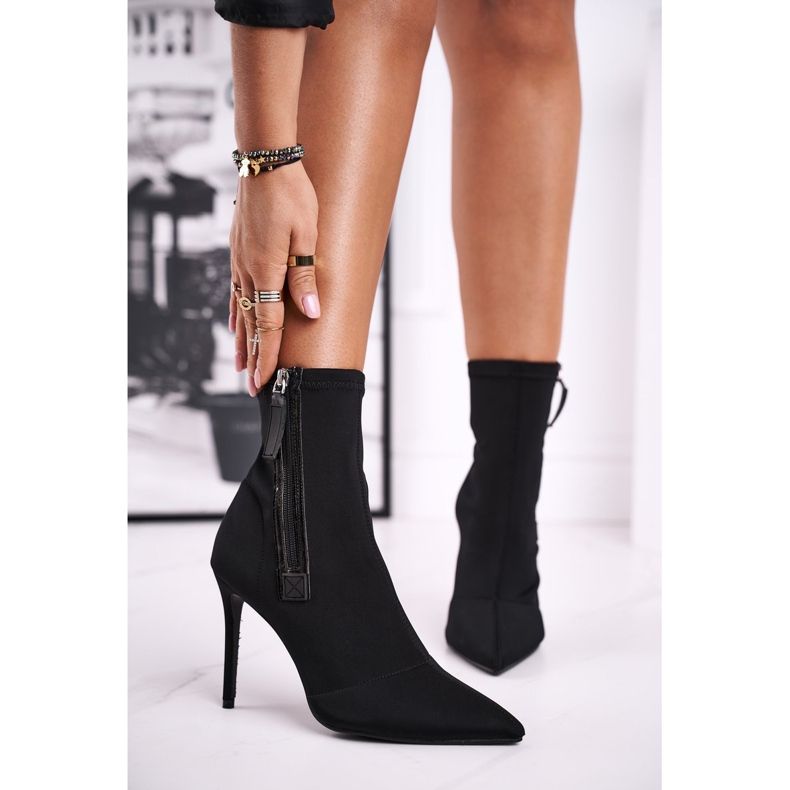 FG2 Naisten saappaat korkokenkällä Lycra Black Relase Me musta 1