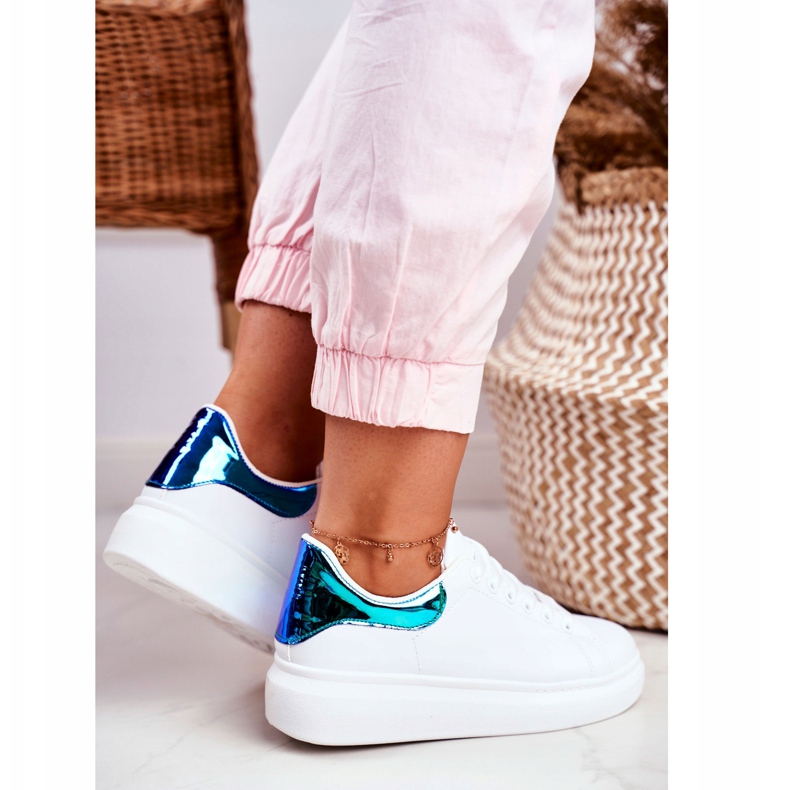 Naisten urheilukengät Lu Boo White Metallic Matilda valkoinen sininen 1