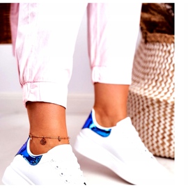 Naisten urheilukengät Lu Boo White Metallic Matilda valkoinen sininen 2