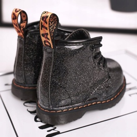 FRROCK Lasten saappaat Lämmin vetoketjulla Lakattu Glitter Black Mistor musta 1