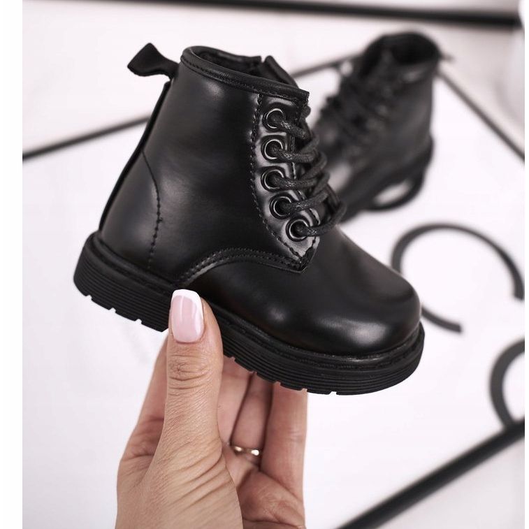 FRROCK Mustat Ammy -lämpimät saappaat lapsille 1