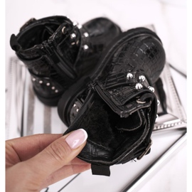 FRROCK Lasten saappaat lämmitetty turkista, lakattu Black Mary musta 1