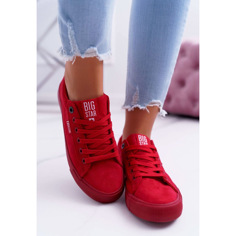 Naisten lenkkarit Big Star Suede Red EE274044 punainen 2