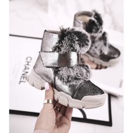 Apawwa Lasten lämpimät saappaat Velcro Fur Grey Husar harmaa 2