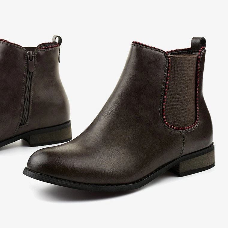 Harmaat litteät Jodhpur-saappaat, joissa on joustava nauha 20Y8031-1 1