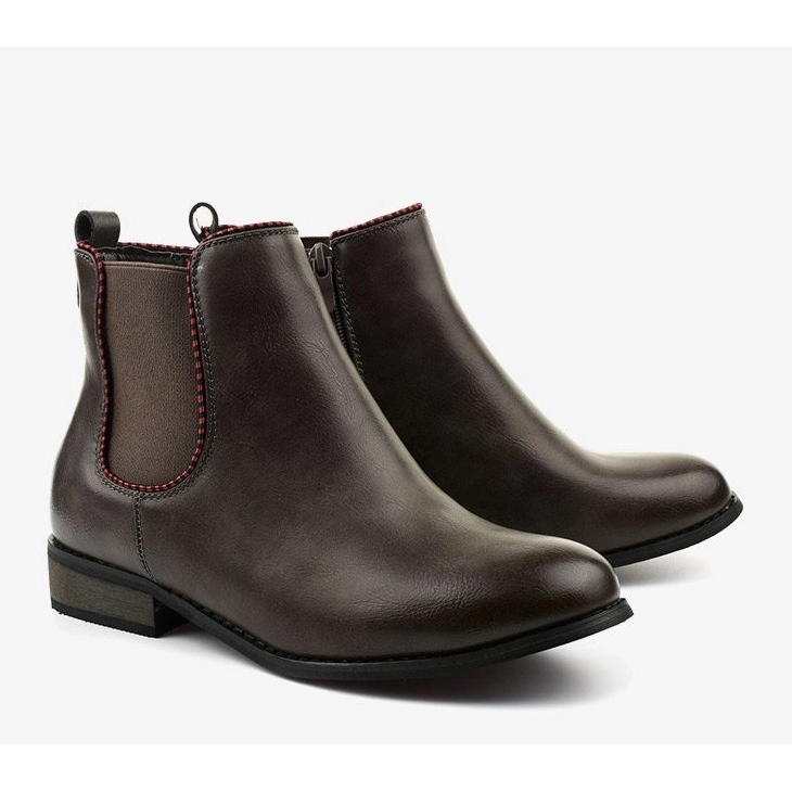 Harmaat litteät Jodhpur-saappaat, joissa on joustava nauha 20Y8031-1 2