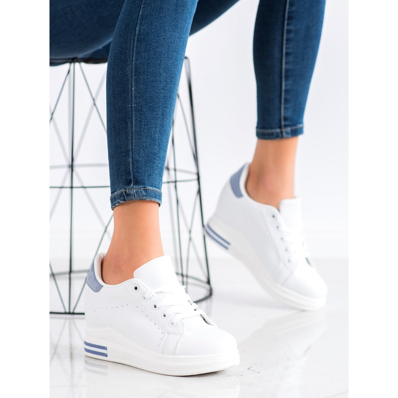 SHELOVET Urheilukengät kiilalla valkoinen sininen 2