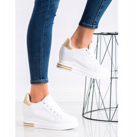 SHELOVET Urheilukengät kiilalla valkoinen kultainen 1