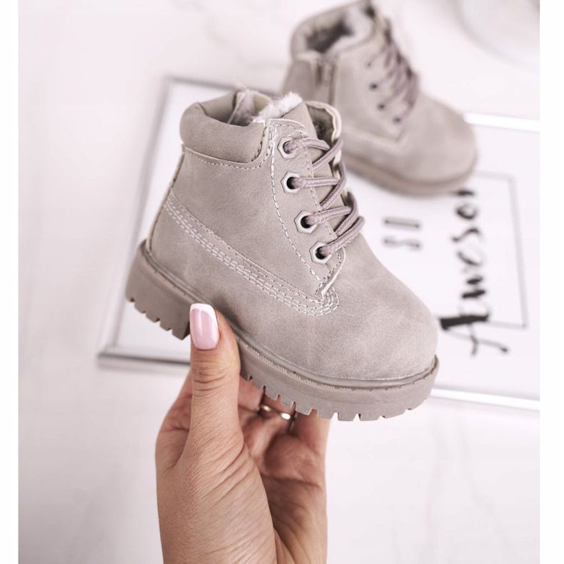 FRROCK Lasten lämpimät trapper -saappaat, harmaa Dexter 2