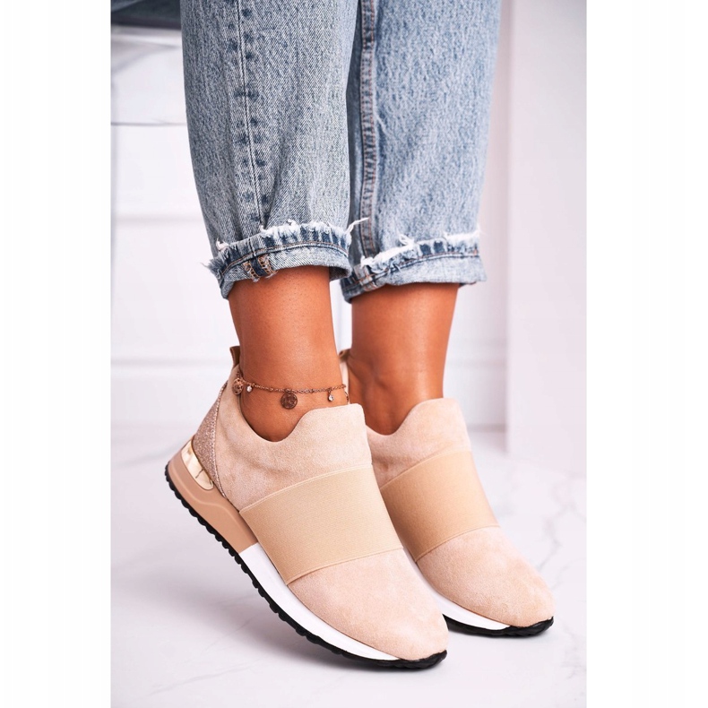 FB2 Naisten urheilukengät Lenkkarit Slip-on Beige Say Something 1