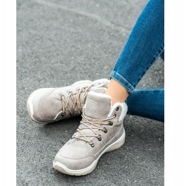 Arrigo Bello Lämpimät talvikengät beige harmaa 1